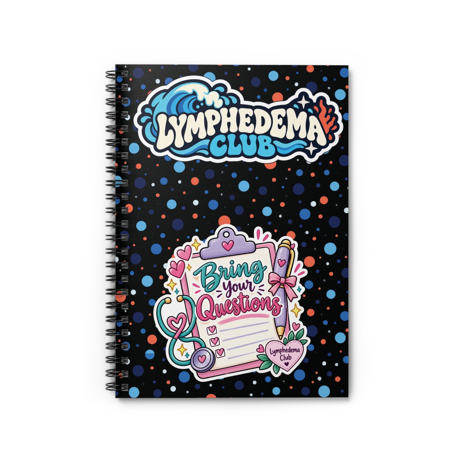 Notebook - "Bring Your Questions" - Lymphedema Club Spiral Journal