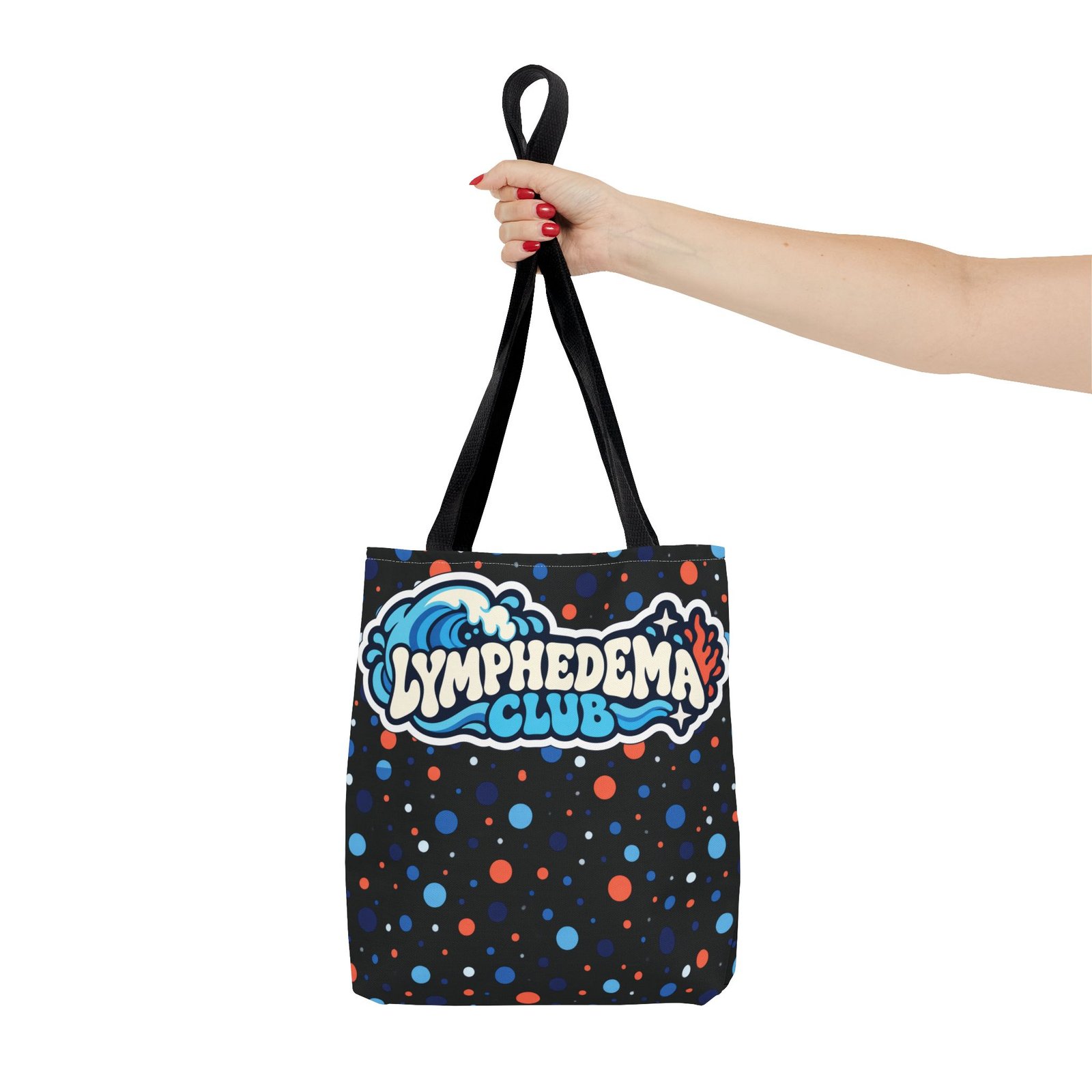Lymphedema Club Tote Bag – Support Awareness - Colorful Polka Dot Design - Image 6