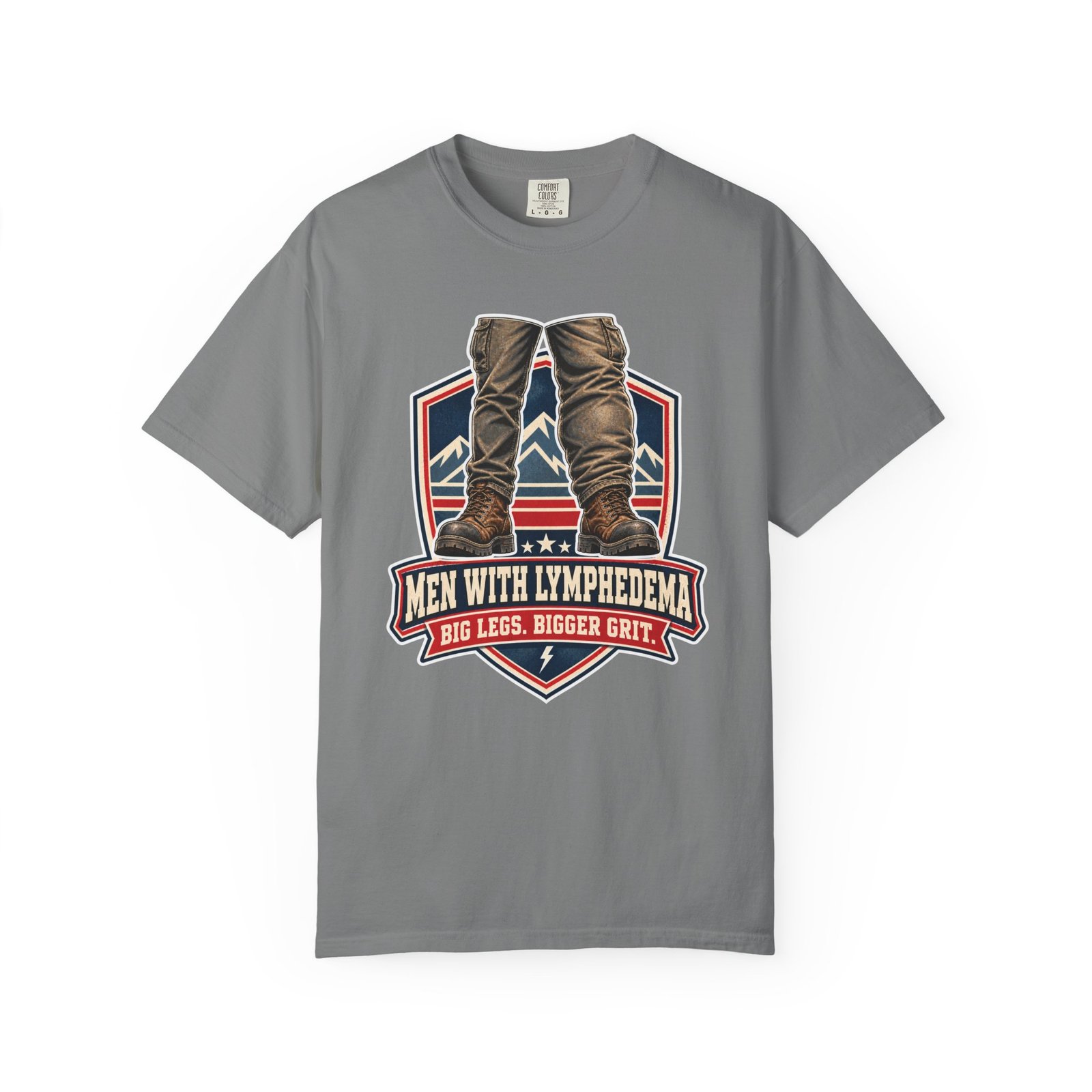 Men With Lymphedema T-Shirt - "Big Legs, Bigger Grit" Awareness Tee - Image 13