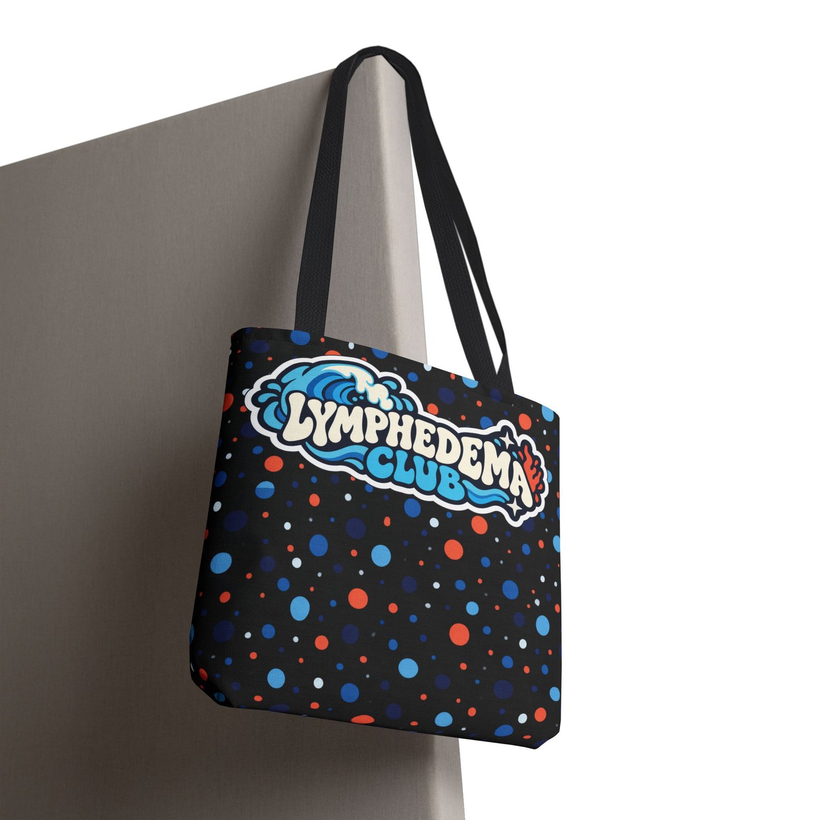 Lymphedema Club Tote Bag – Support Awareness - Colorful Polka Dot Design - Image 4