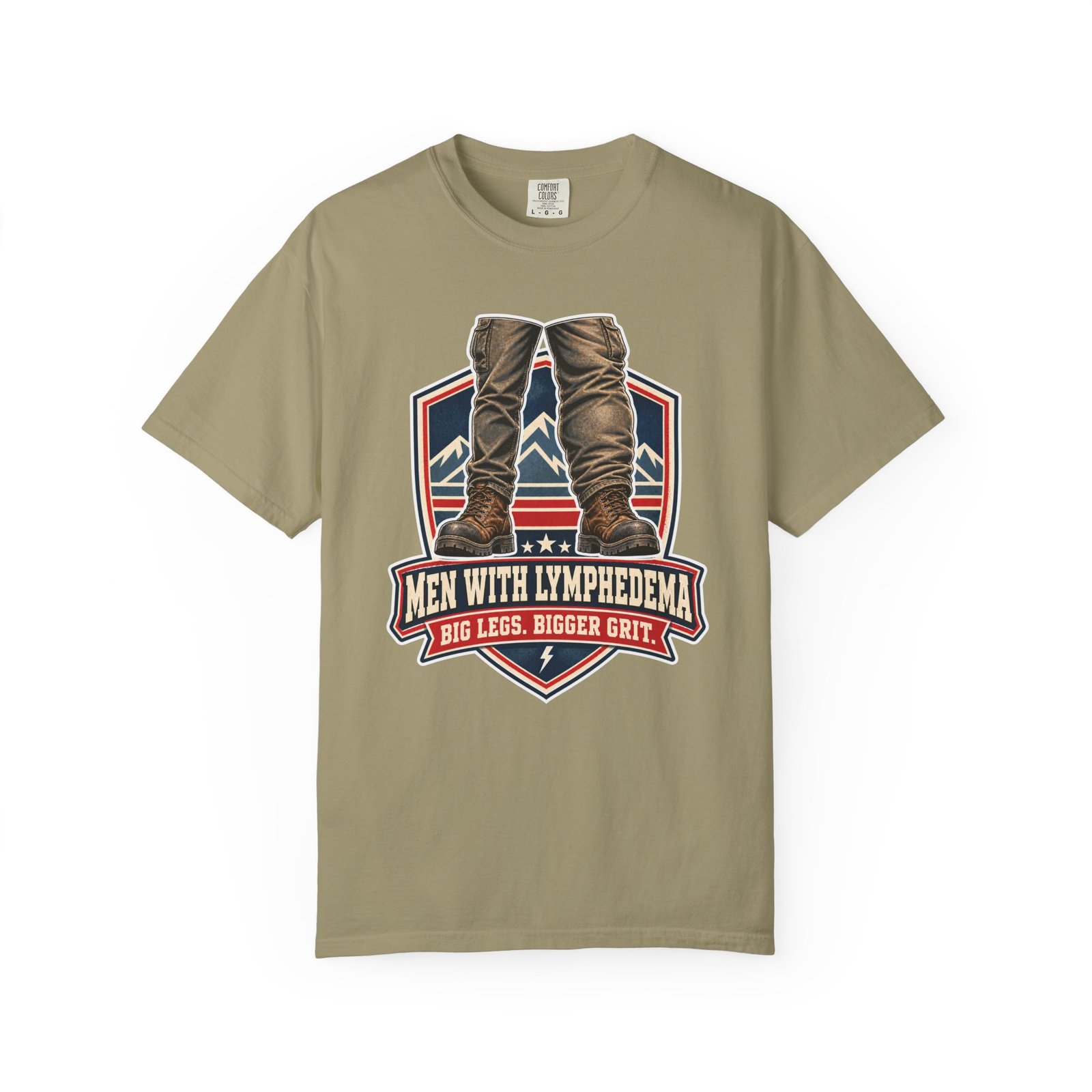 Men With Lymphedema T-Shirt - "Big Legs, Bigger Grit" Awareness Tee - Image 3