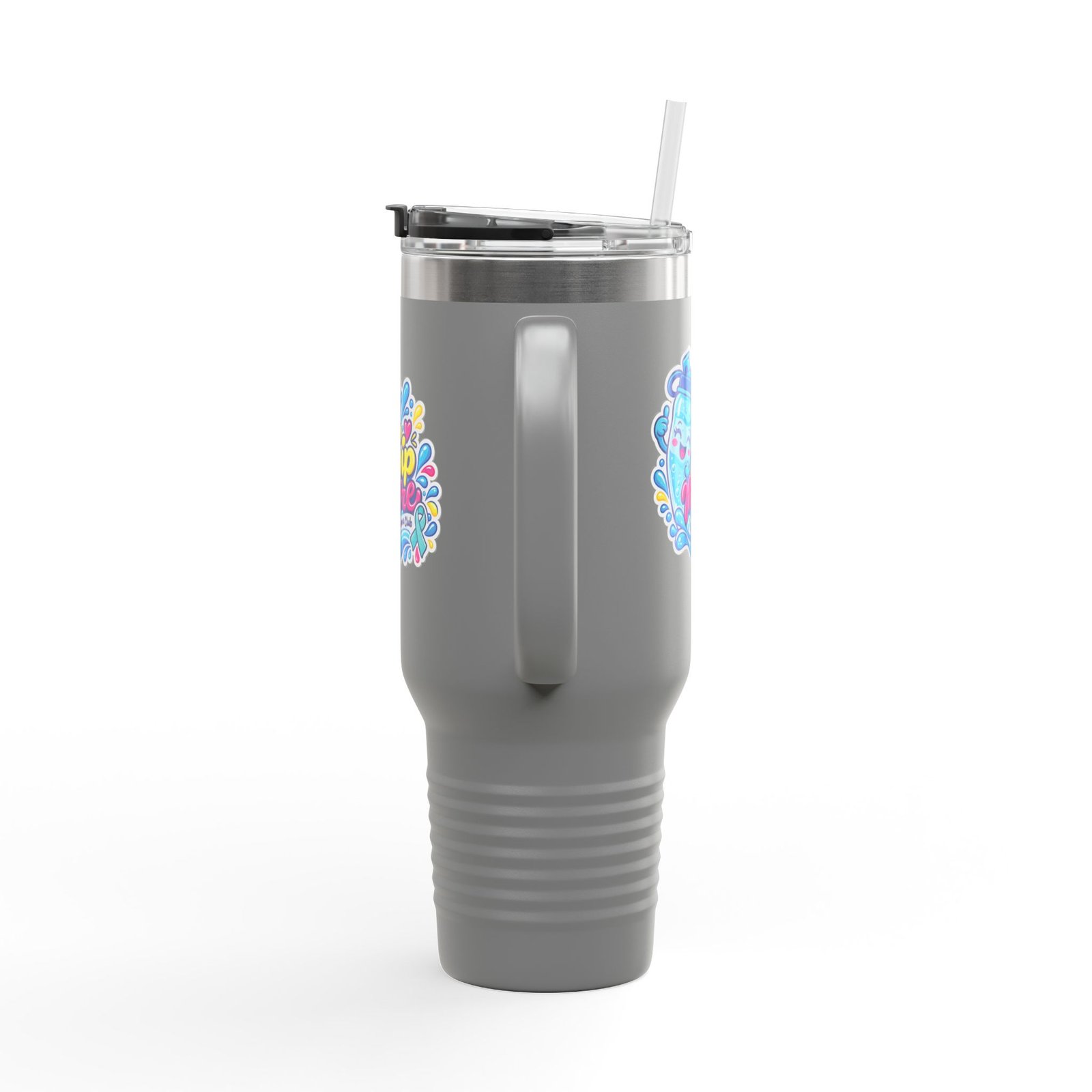 40oz Insulated Travel Mug - Colorful 'Sip More' Water Bottle Design - Image 14