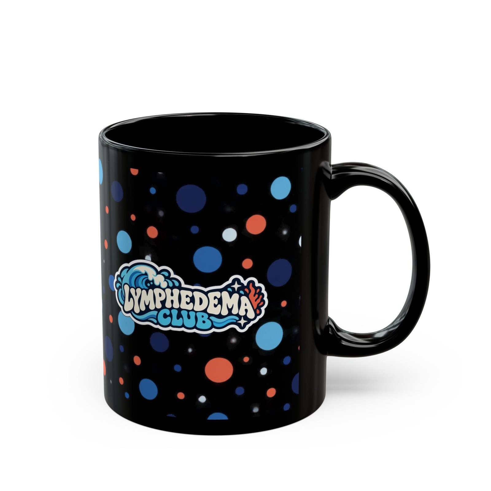 Lymphedema Club Black Polka Dot Mug - Support Awareness Coffee Cup (11oz/15oz) - Image 13