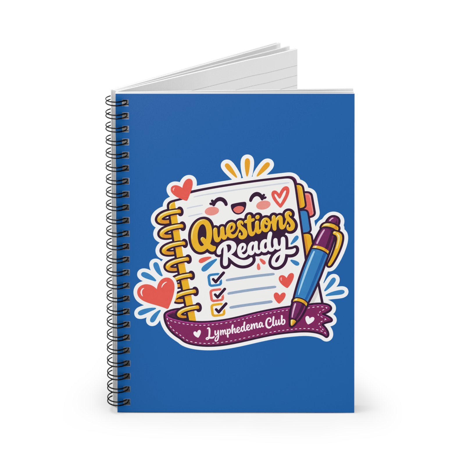 Notebook - "Questions Ready" Lymphedema Club Spiral Notebook - Image 4