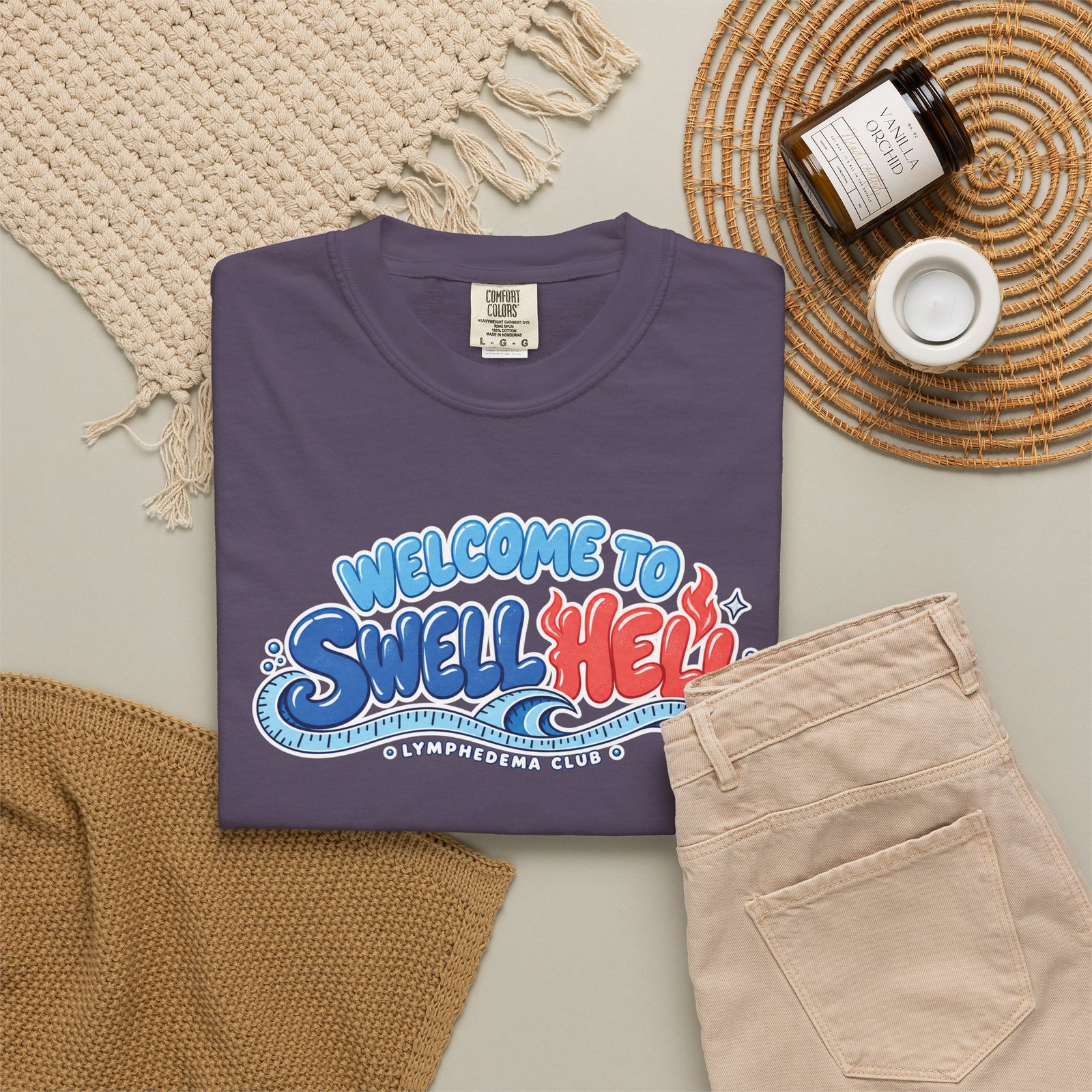 Welcome to Swell Hell Lymphedema Club Comfort ColorsĀ® 1717 T-Shirt - Dark Colors - Image 12