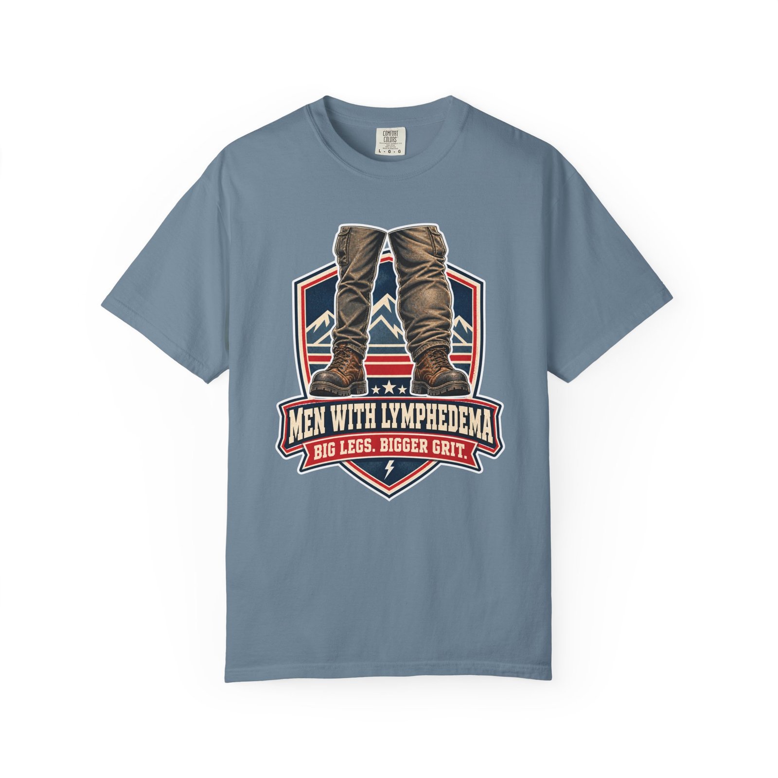 Men With Lymphedema T-Shirt - "Big Legs, Bigger Grit" Awareness Tee - Image 7