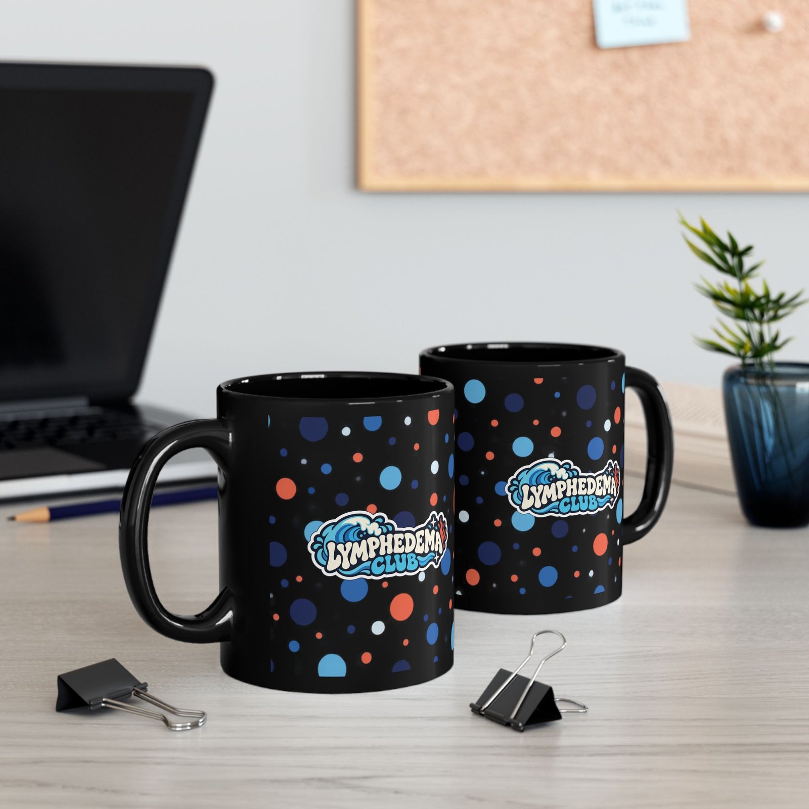 Lymphedema Club Black Polka Dot Mug - Support Awareness Coffee Cup (11oz/15oz) - Image 6