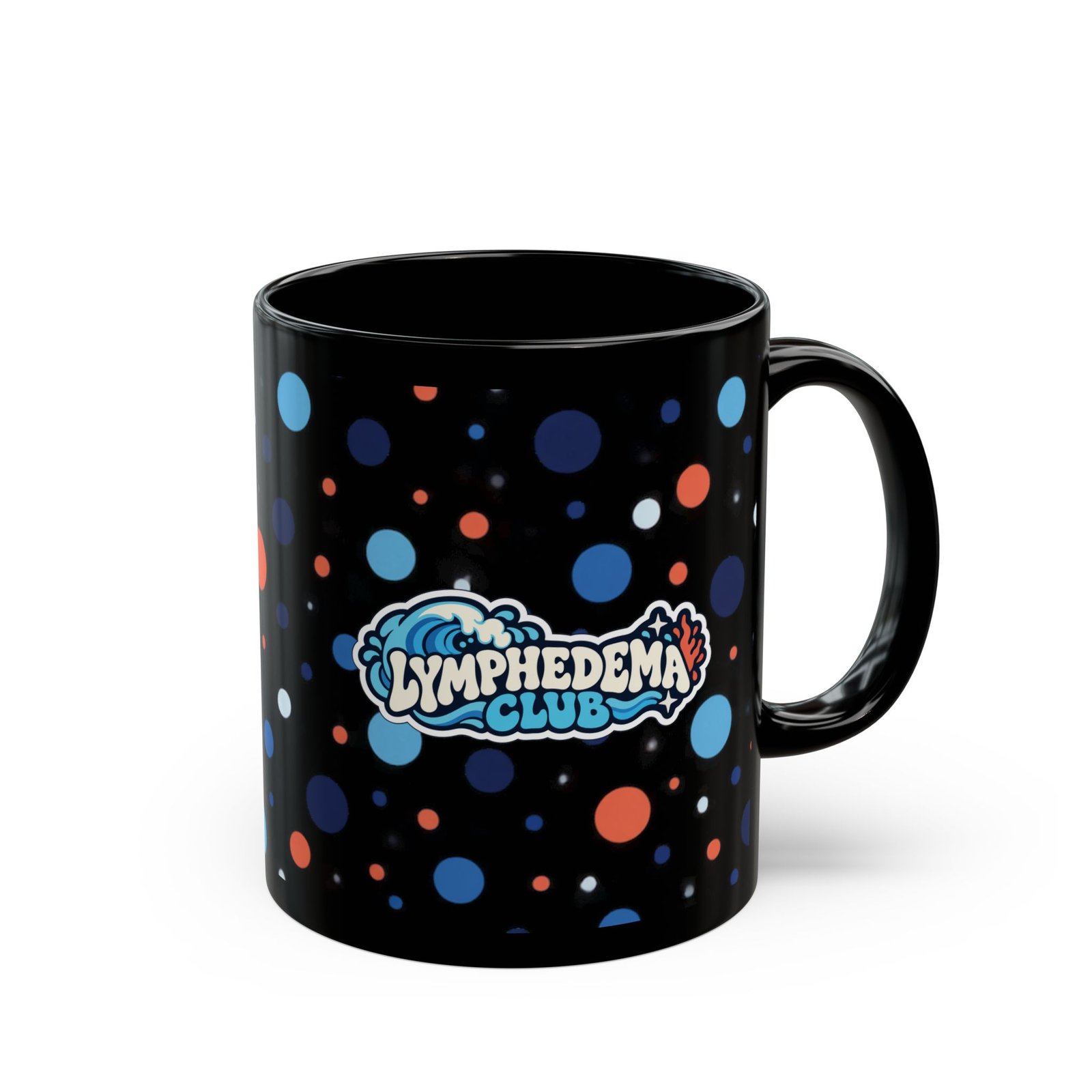 Lymphedema Club Black Polka Dot Mug - Support Awareness Coffee Cup (11oz/15oz) - Image 16