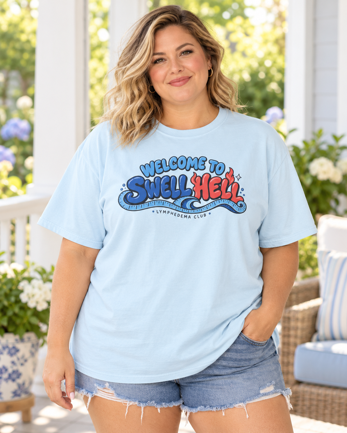 Welcome to Swell Hell Lymphedema Club Comfort ColorsĀ® 1717 T-Shirt