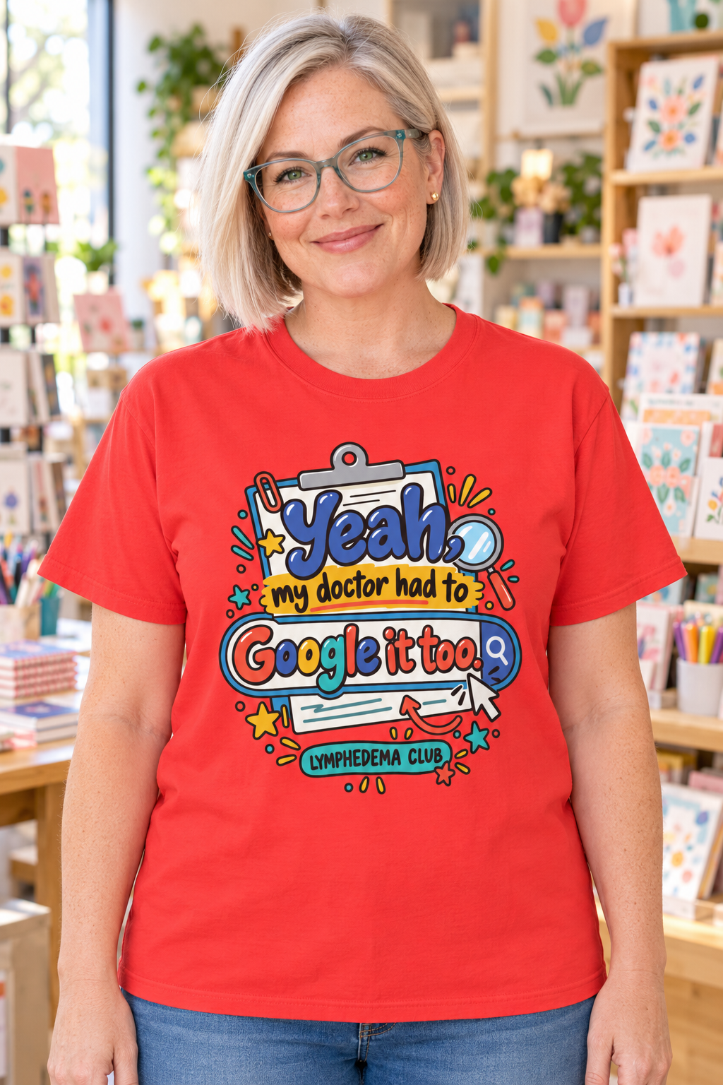 Funny Medical Humor T-Shirt - "Yeah My Doctor Had to Google It Too" - Lymphedema Club - Image 2