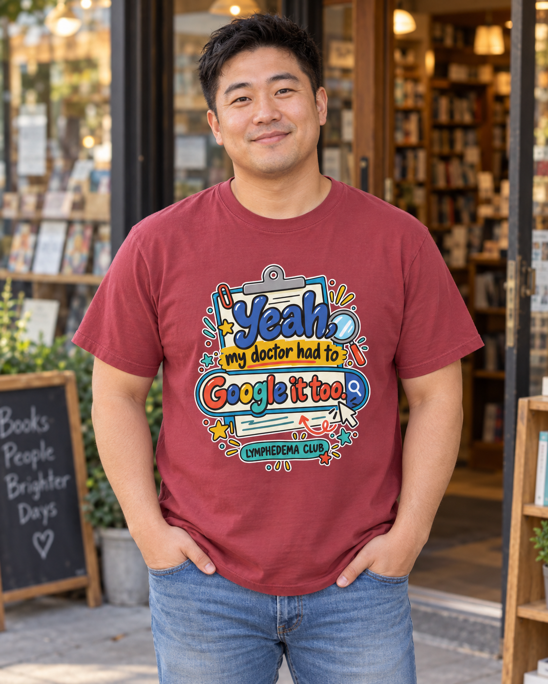 Funny Medical Humor T-Shirt - "Yeah My Doctor Had to Google It Too" - Lymphedema Club - Dark Colors