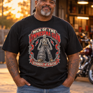 Lymphedema Club Graphic T-Shirt — "Men of the Lymphedema Club: Outnumbered, Not Outmatched" - Dark Colors