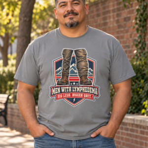 Men With Lymphedema T-Shirt - "Big Legs, Bigger Grit" Awareness Tee