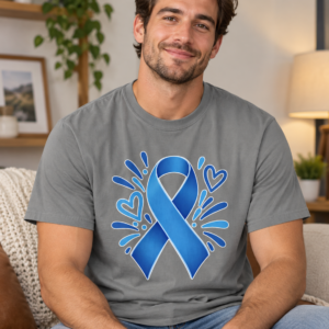 Lymphedema Blue Ribbon T-Shirt - Support & Awareness Graphic Tee