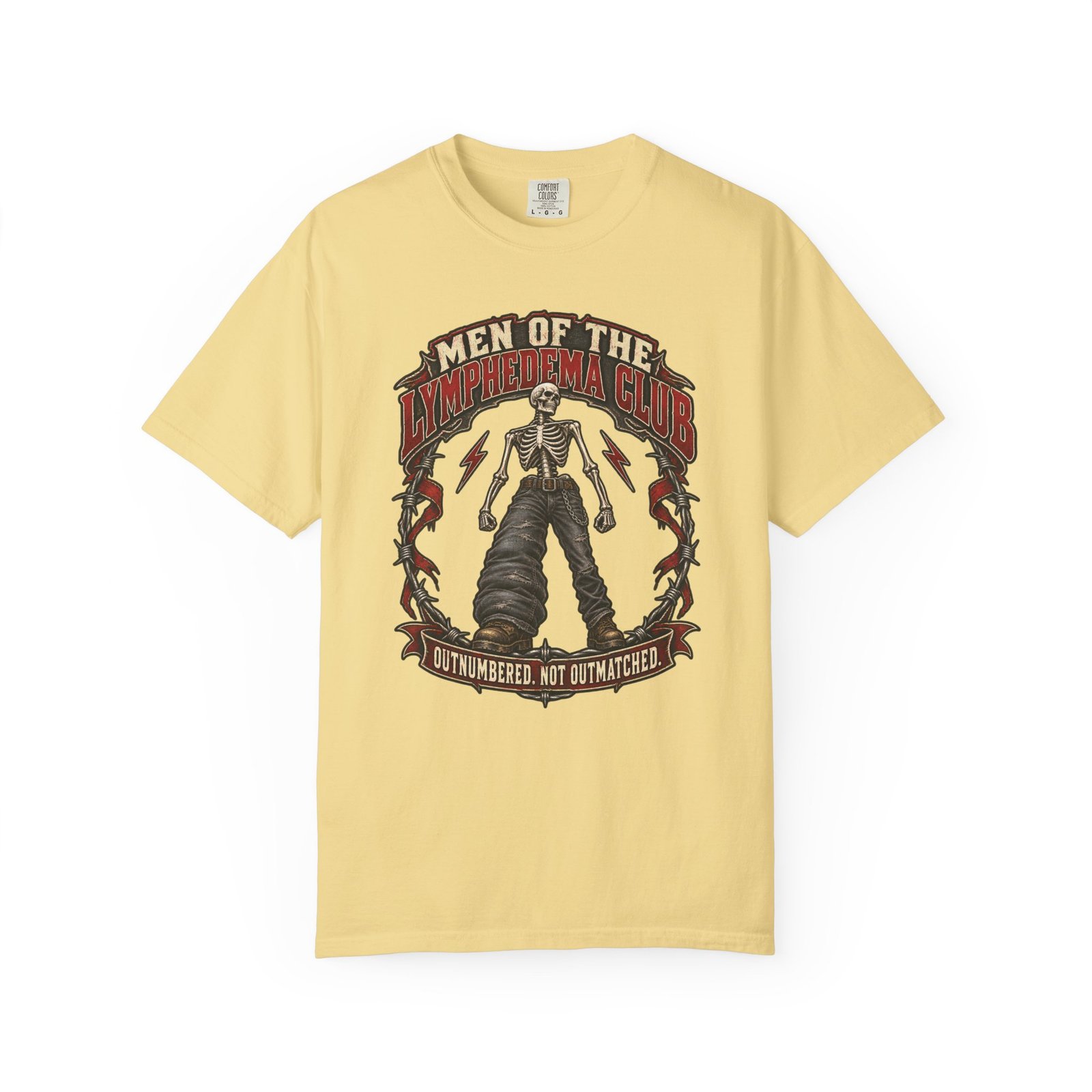 Lymphedema Club Graphic T-Shirt - "Men of the Lymphedema Club: Outnumbered, Not Outmatched" - Image 10
