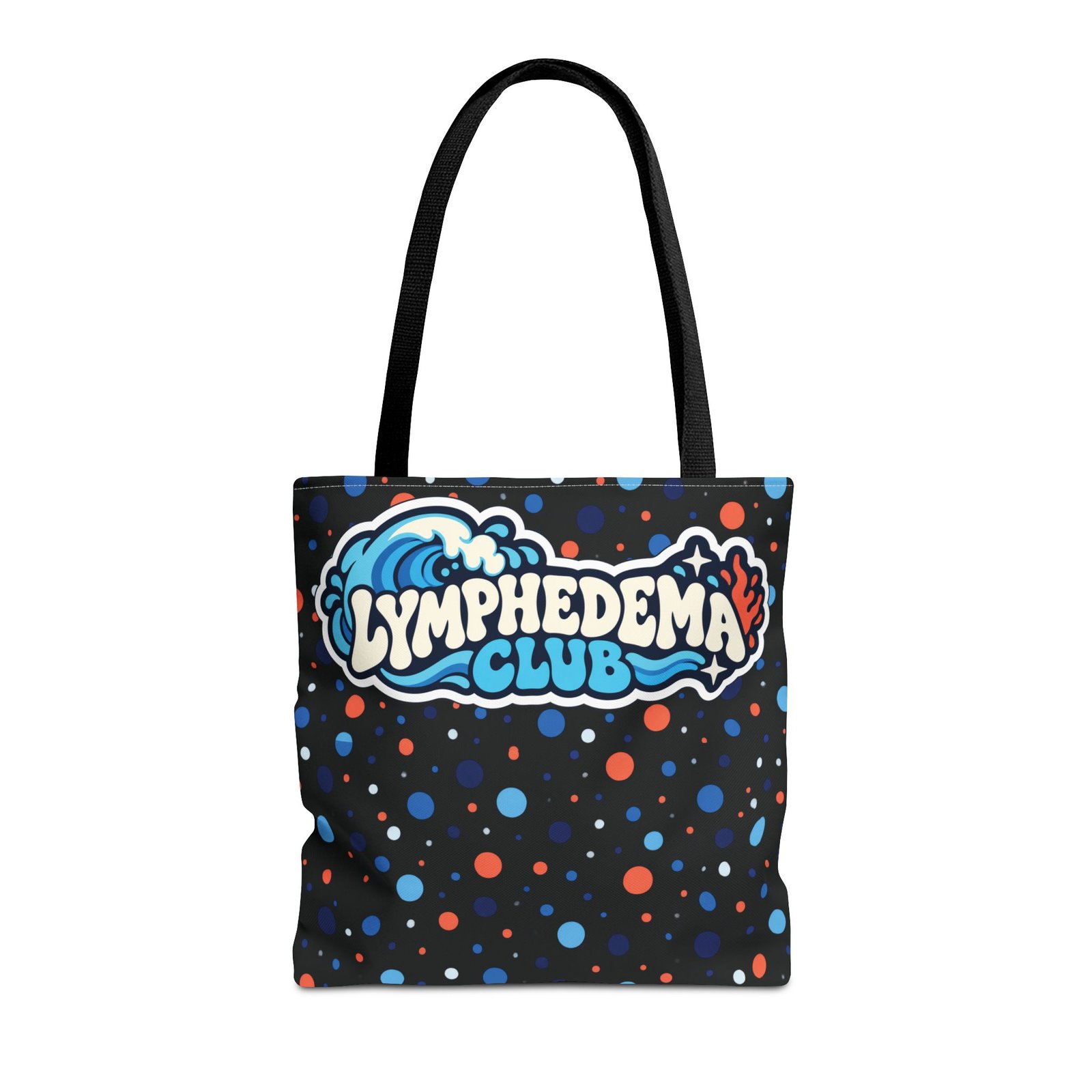 Lymphedema Club Tote Bag – Support Awareness - Colorful Polka Dot Design