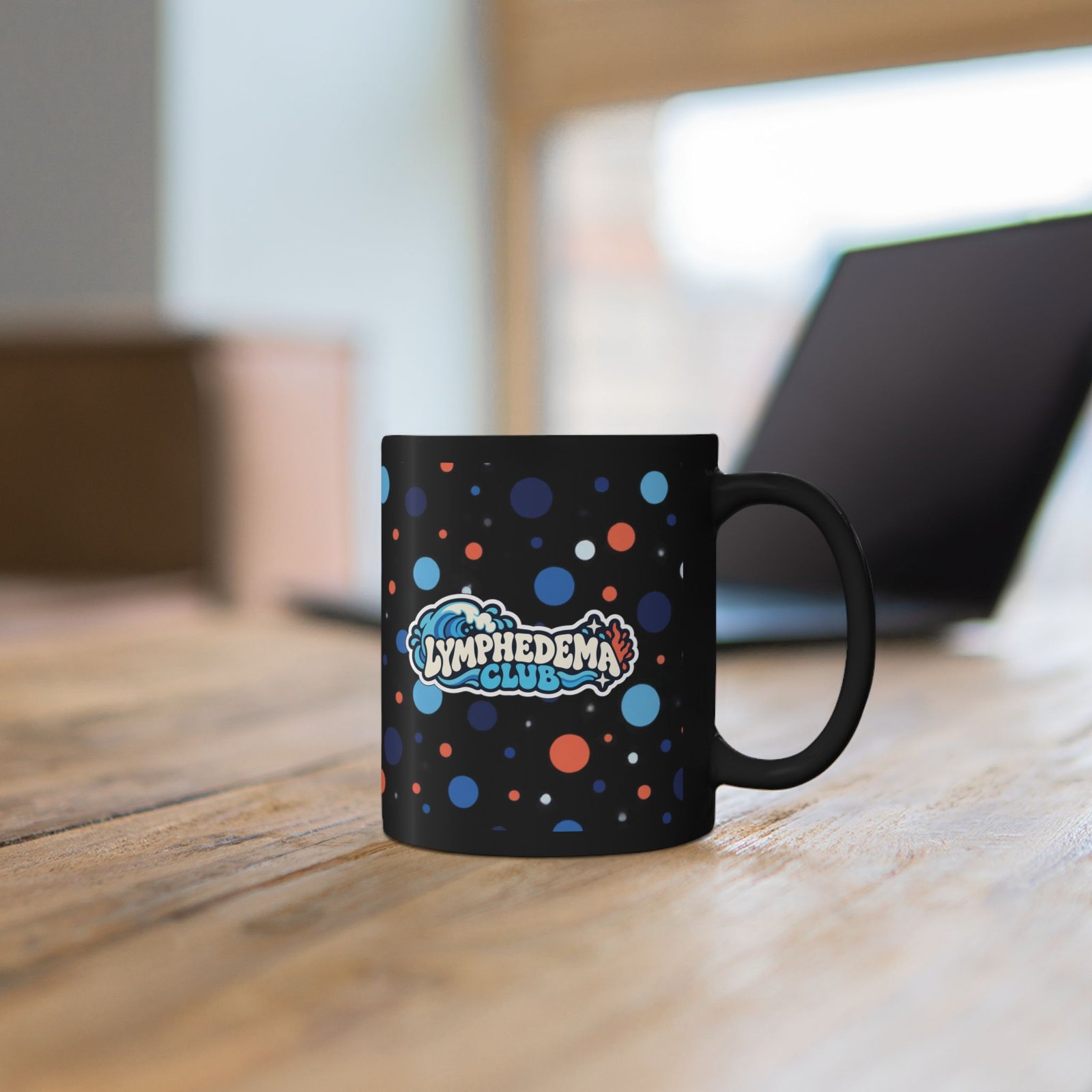 Lymphedema Club Black Polka Dot Mug - Support Awareness Coffee Cup (11oz/15oz) - Image 5