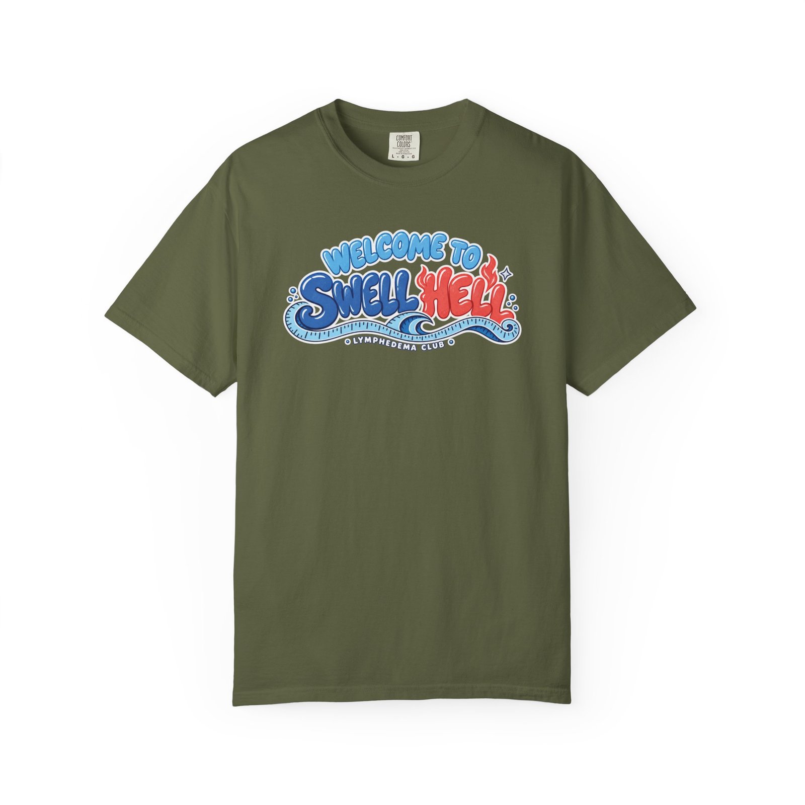 Welcome to Swell Hell Lymphedema Club Comfort ColorsĀ® 1717 T-Shirt - Dark Colors - Image 8