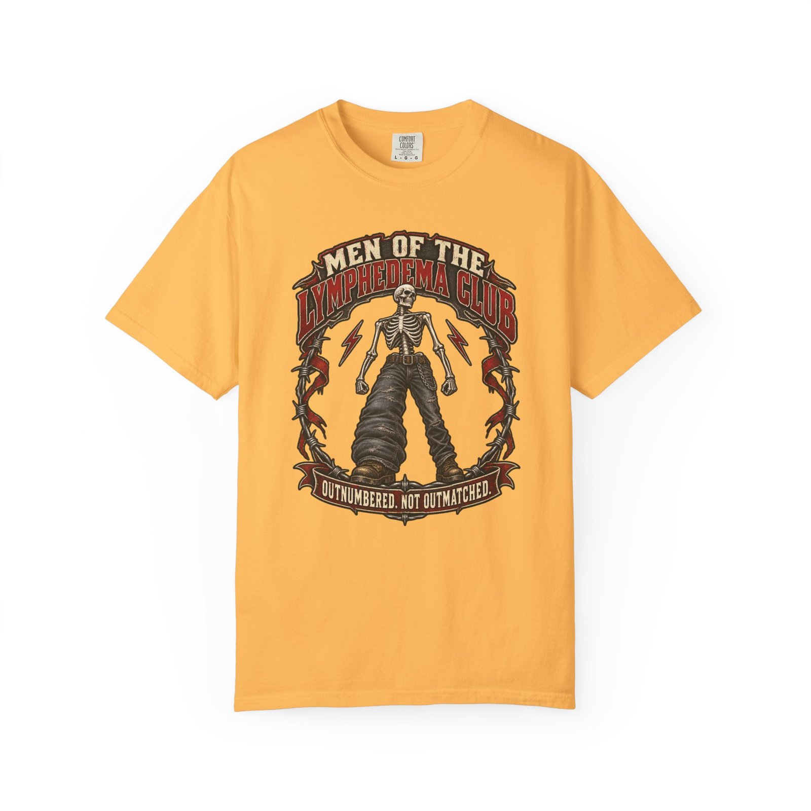Lymphedema Club Graphic T-Shirt - "Men of the Lymphedema Club: Outnumbered, Not Outmatched" - Image 7