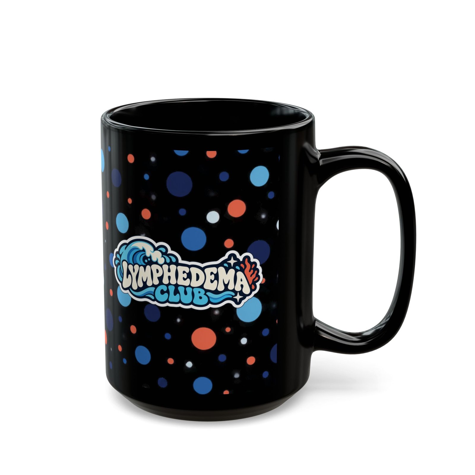 Lymphedema Club Black Polka Dot Mug - Support Awareness Coffee Cup (11oz/15oz) - Image 15