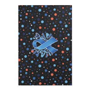 Support Awareness Area Rug - Blue Lymphedema Ribbon Polka Dot Accent Mat