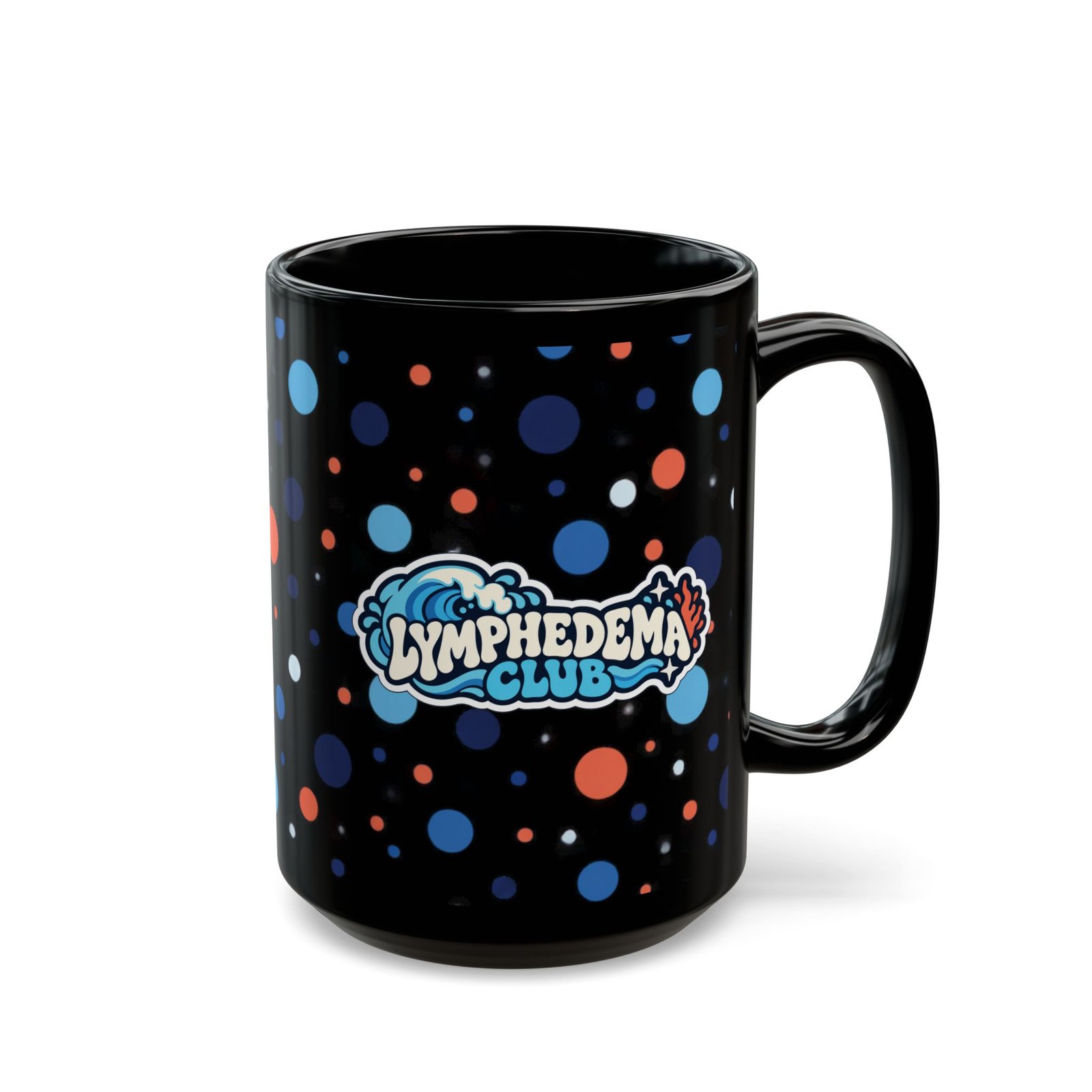 Lymphedema Club Black Polka Dot Mug - Support Awareness Coffee Cup (11oz/15oz) - Image 11