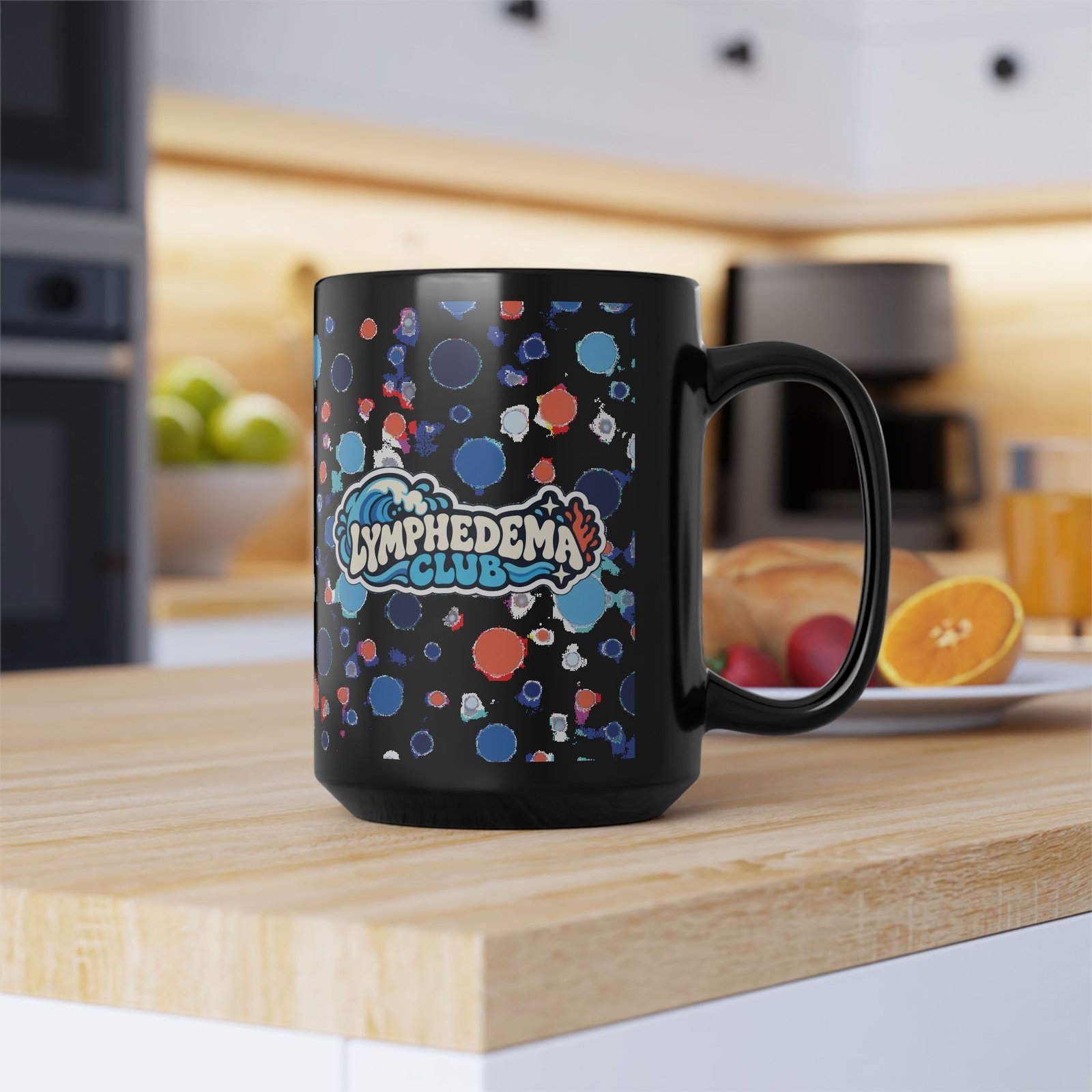 Lymphedema Club Black Polka Dot Mug - Support Awareness Coffee Cup (11oz/15oz) - Image 10